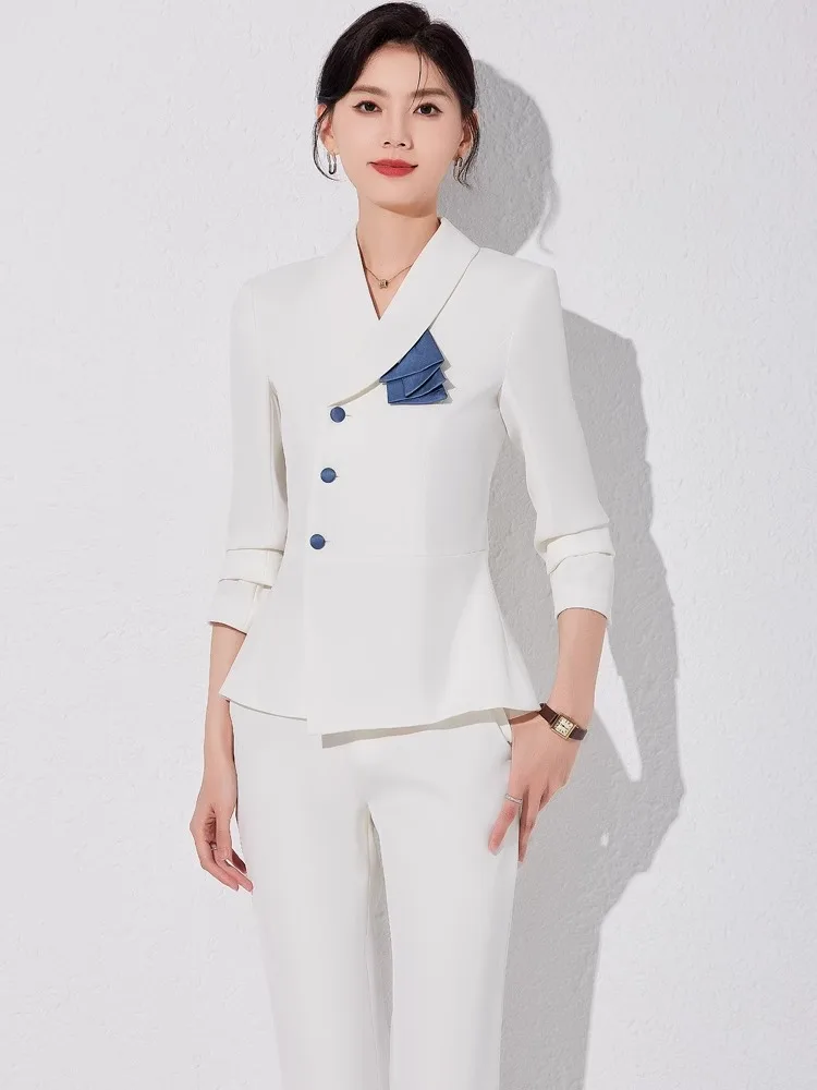 Professional Women's Suit Set High End Beauty Salon Workwear Elegant Medical Advisory Jewelry Store Beauty Therapist Outfit