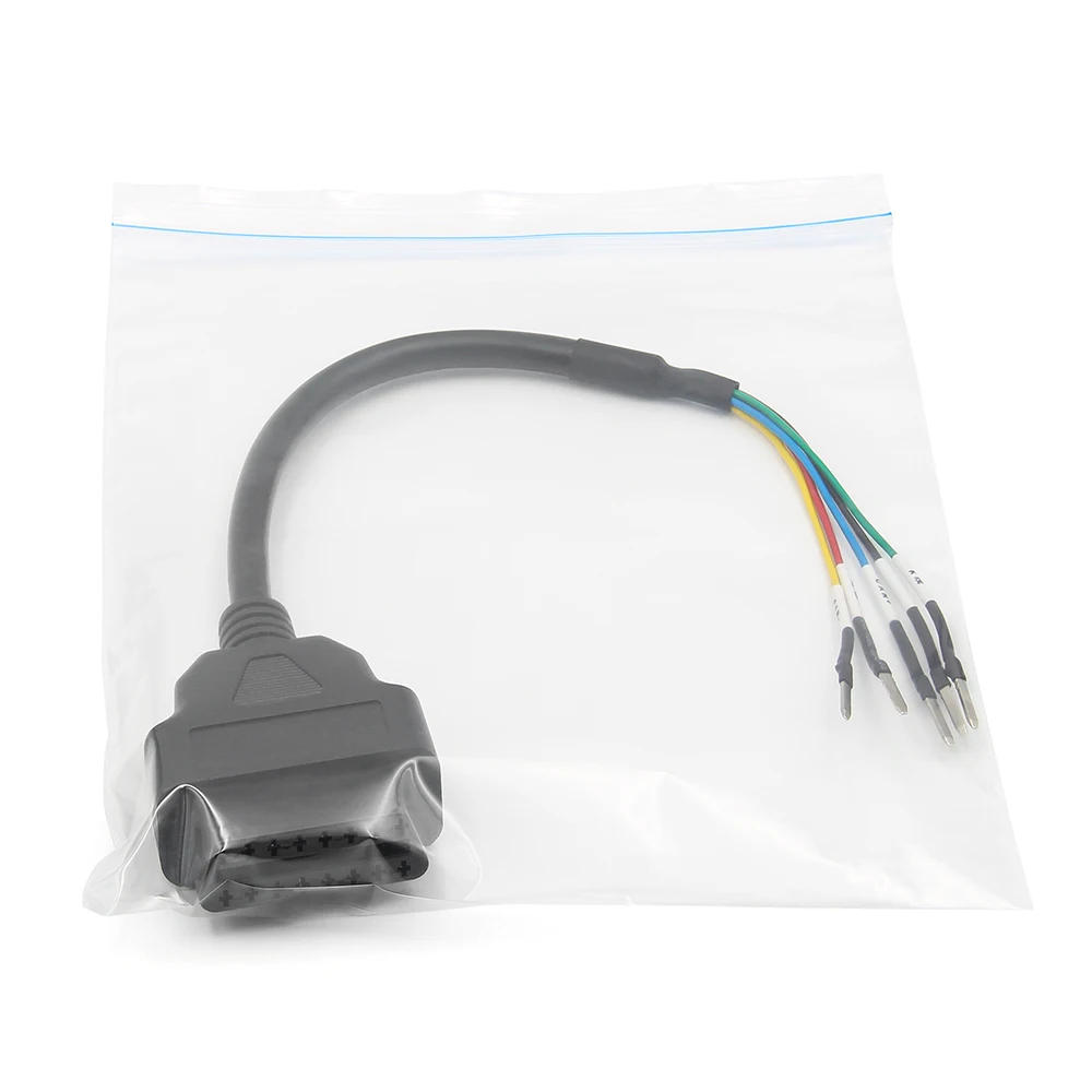 16pin Jumper Tester Connector OBD2 Male 5Pin Adapter Connection To Female 16 Pin Can K Line DIY Car Truck Extension Cable Tool