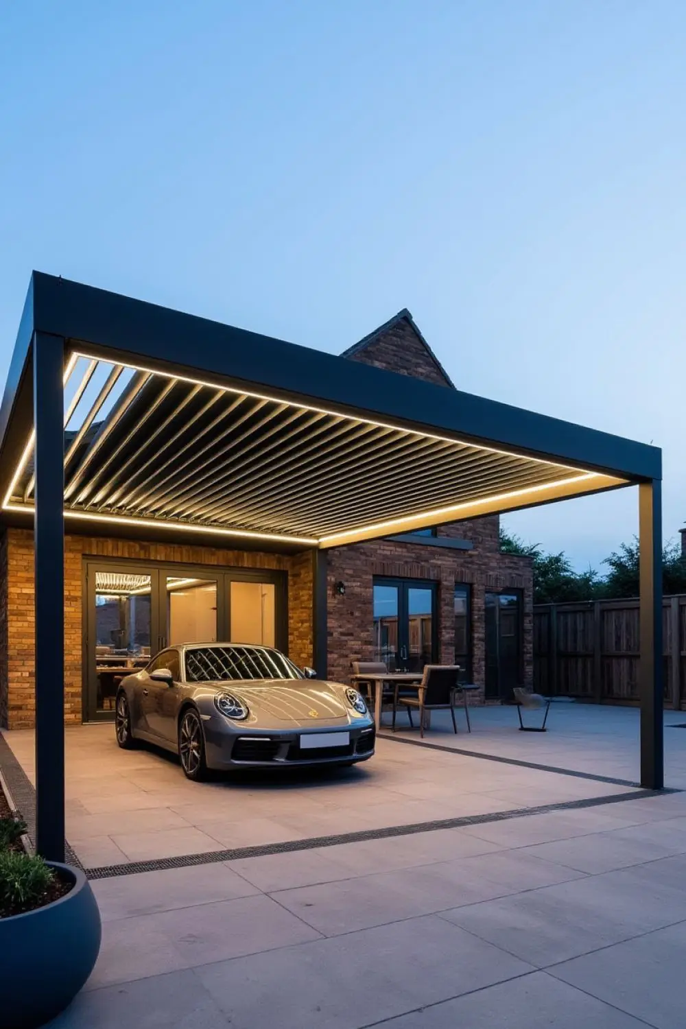 Factory Outdoor Aluminum Modern Pergola and Gazebo for Sale Bioclimatic Waterproof Electric Louvered Gazebos with LED Light