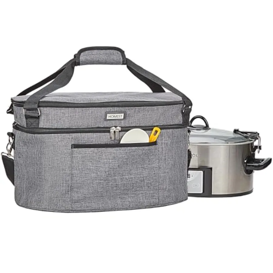 

Slow Cooker Bag for Crock-Pot 6-8 Quart Insulated Travel Carrier with Easy to Clean Lining Carry Case with Top Zip Compartment