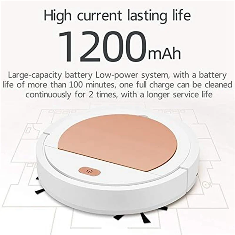 1 Buah Robot Vacuum Cleaner GNHT SDJ-168 Pembersih Otomatis Pengisian Daya USB untuk Rumah Tangga Robot Penyapu Vacuum Cleaner Putih-A70Z