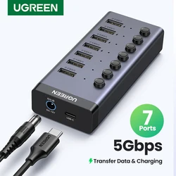 UGREEN USB C Hub 5Gbps 7 Ports USB3.0 Splitter with Individual Switch for MacBook Pro/Air PC Accessories