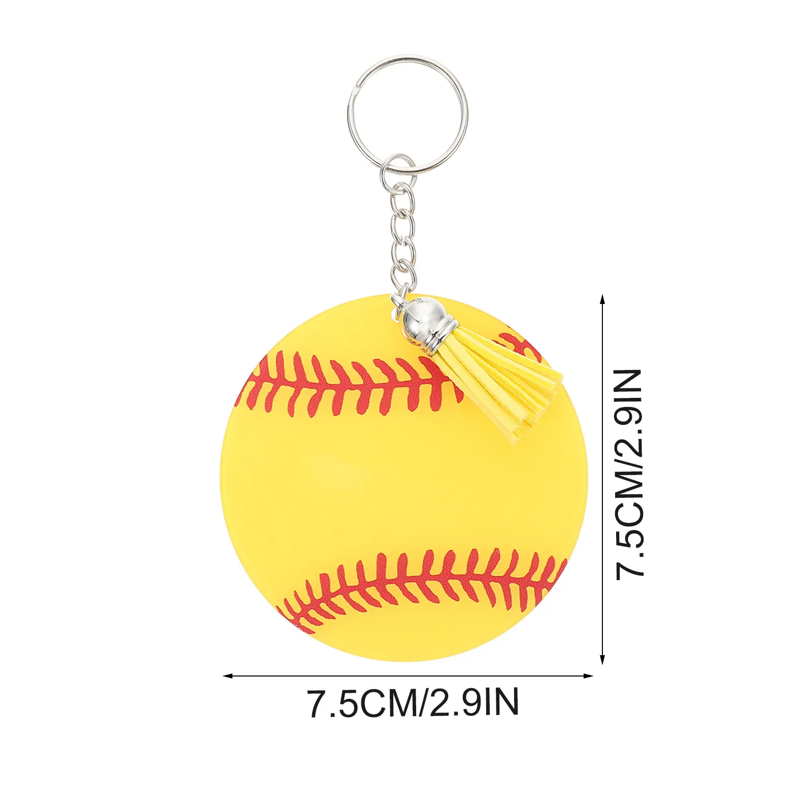 12Sets Baseball Keychains Acrylic Material Compact Key Hanging Decoration Fashion Tassel Keyring for Men Women Sports