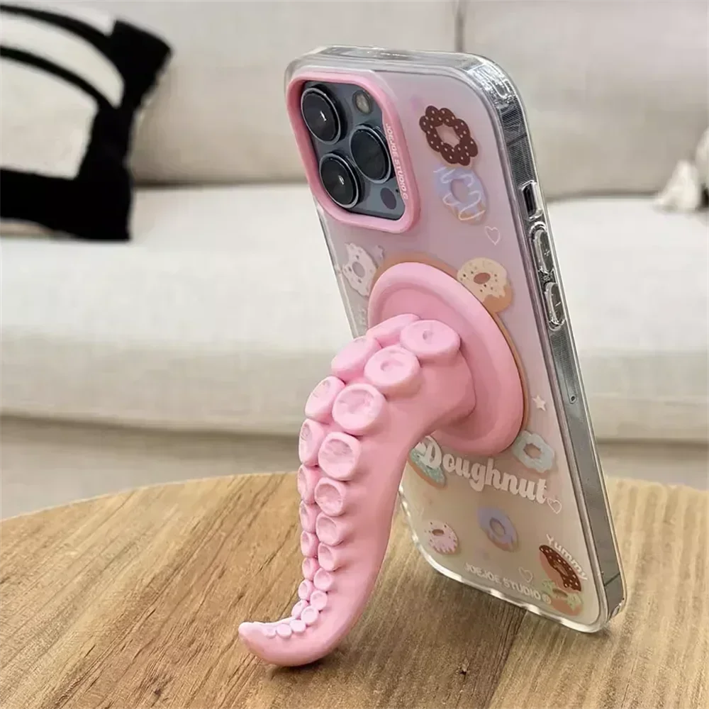 

Fun Cute Octopus Tentacle Magsafe Phone Grip Magnetic Holder Detachable for Secure Phone Accessories