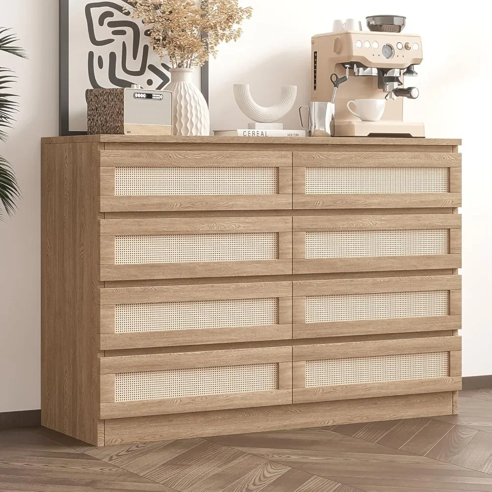 

Modern 8 Drawer Wooden Dresser Chest - Stylish Storage Solution for Bedroom, Nursery & Living Room