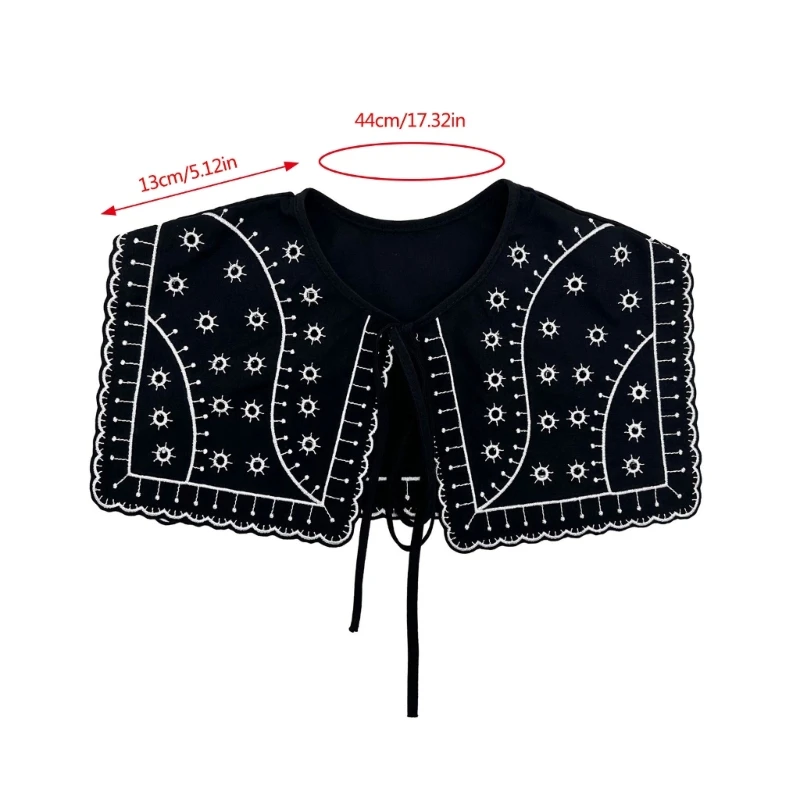 Collar Shawl Sweet Lapel False Shawl for Hoodie Sweater Embroidered Collar