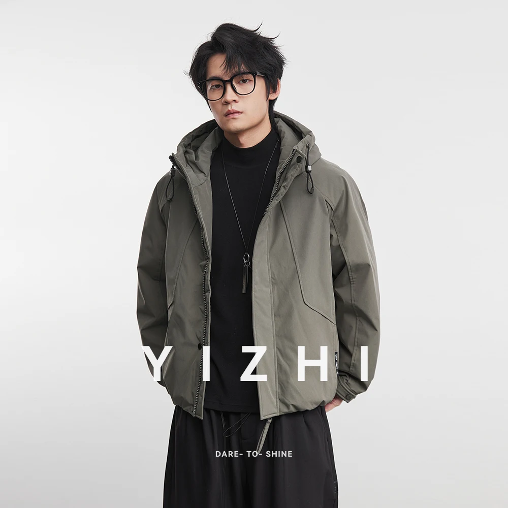 

Fashion Men's 90% White Duck Down Hooded Down Jacket 2025 Winter New Casual Top Short Thick Outerwear Jacket