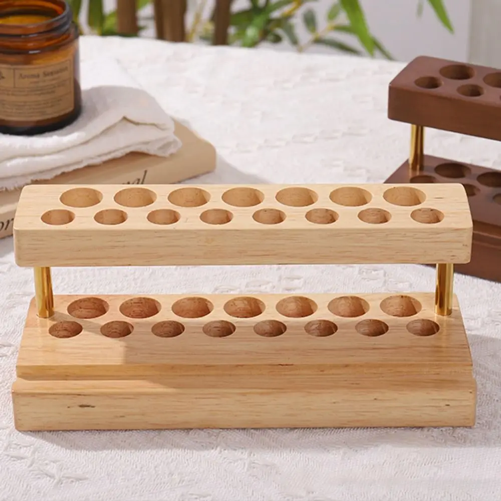 9/15 Slots Walnut Pens Holder Multifunction Creative Toothbrush Holder Pen Tray Saving Space Makeup Brush Holder