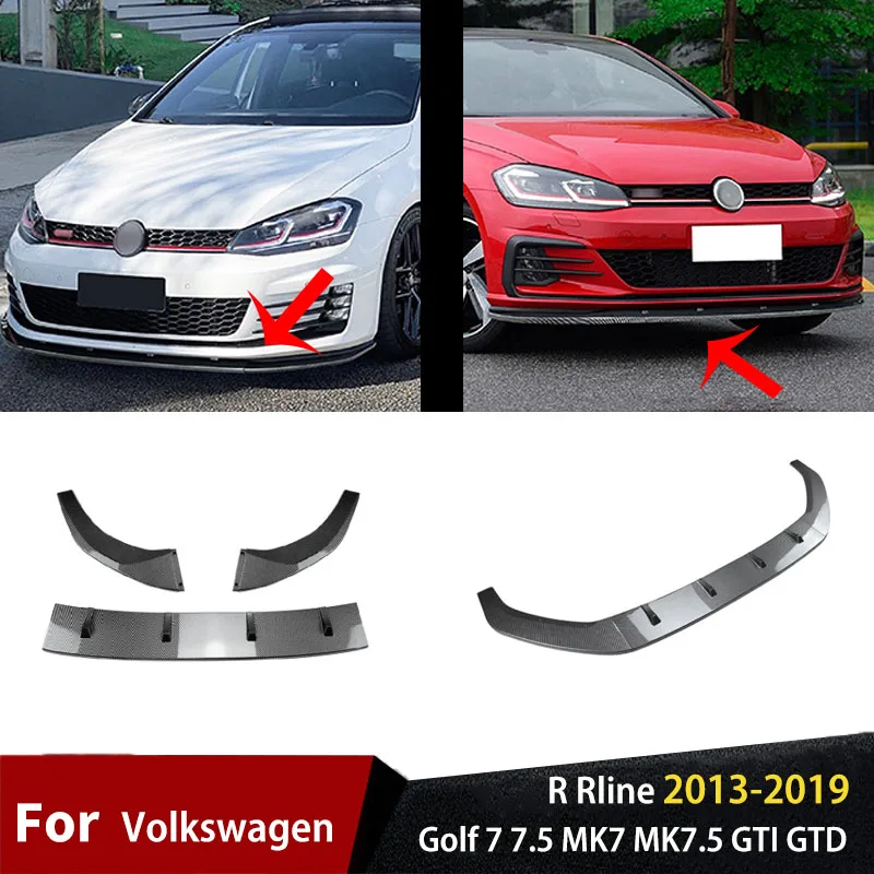 

Front Bumper Lip Spoiler Accessories For VW Golf 7 7.5 MK7 MK7.5 GTI GTD R Rline 2013-2019 Exterior Splitter Diffuser Bodykit