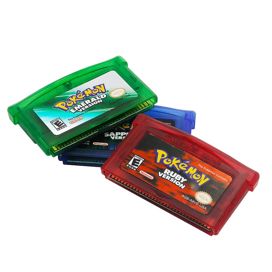 GBA Game 32-Bit Video Game Cartridge Console Card Pokemon Emerald Ruby FireRed LeafGreen Sapphire Multi-language for GBA/NDS