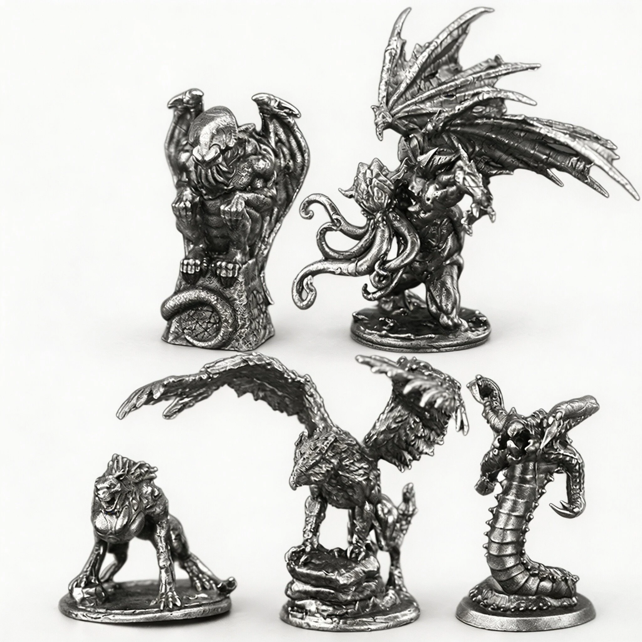 Paintable Metal Monster Miniature Metal Monster Soldier Figure Tabletop Game Piece Collectible Desk Decor Gift for Men Boyfriend