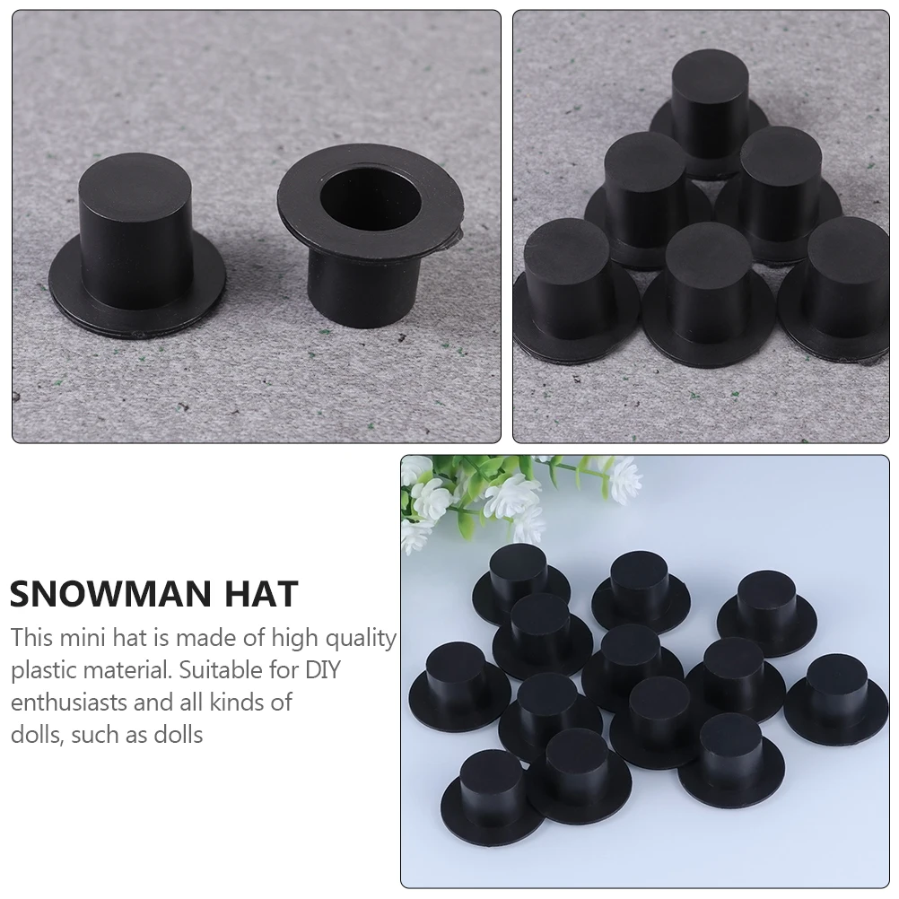 Snowman Hats 60 Pcs 4 Inch Christmas Decorations DIY Craft Accessories Plastic Decorative Tree Topper Ornaments