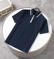 BILLIONAIRE BLKA CPTG T-Shirt Silk men 2025 summer new thin Casual embroidery elasticity business M-3XL Short sleeve Shirt