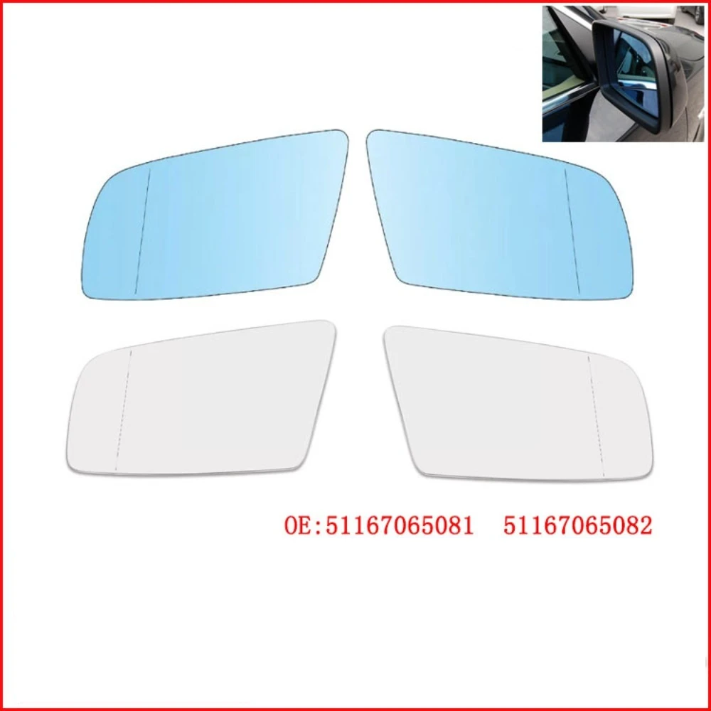 51167065081 51167065082 High Quality Heated Wing Mirror Glass For BMW 5 6 Series 2003-2010 Blue White L R  Auto Parts