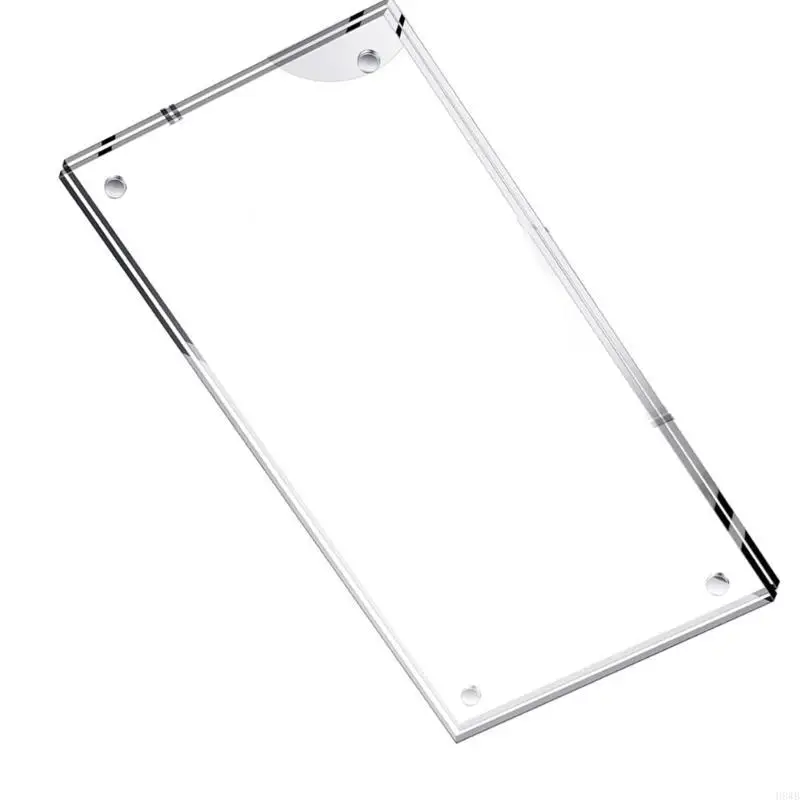 H8WB Acrylic Stamps Holder Clear Closures Dustproof Coin Display Case Dollar Bill Currency Frame For Home Office