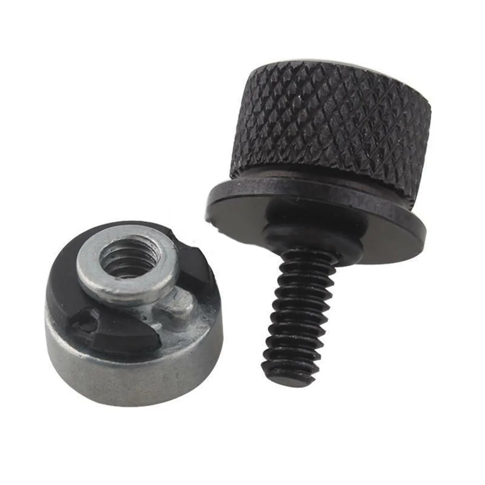 

Brand New Motorcycle Seat Bolt Parts 1/4-20'' Thread Aluminum Black+Silver Motorcycle Rear For Seat Bolt Mount Knob Cover Set