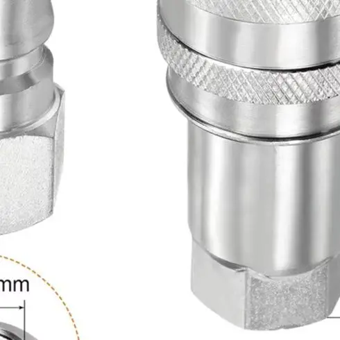 2 Set M16x1.5 Female Thread Hydraulic Quick Connect Coupler Carbon Steel Pipe Fitting For Construction For Forest Petroleum Equi