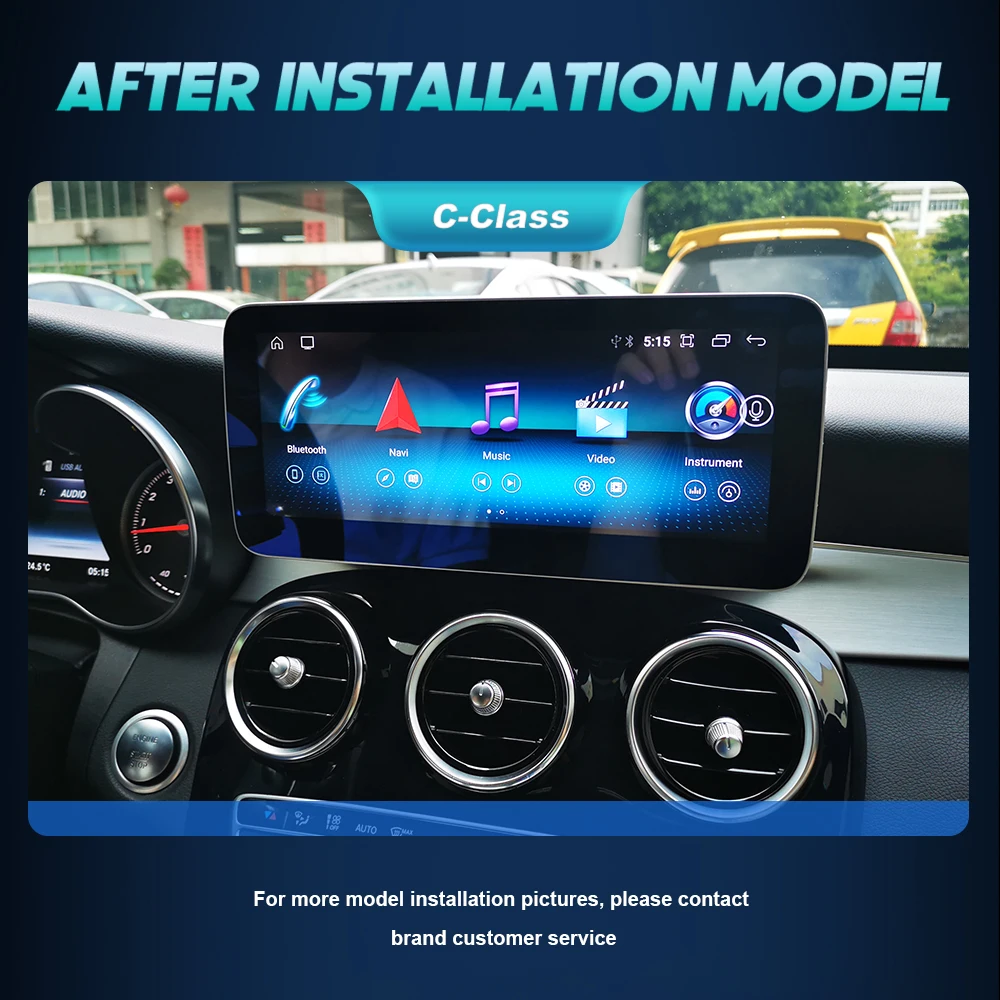 Android 14 CarPlay For Mercedes Benz C Class W205 GLC X253 2014-2018 Car Multimedia Navigation GPS SWC DSP 4G WiFi