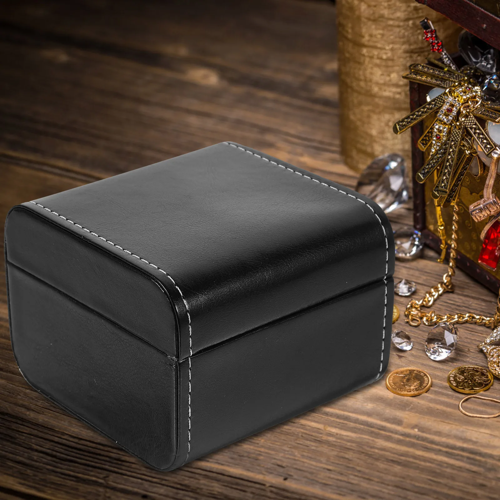 

Watch Storage Box For Men Women Luxury Display Case Jewelry Organizer Travel Gift Packaging Pu Watch Case