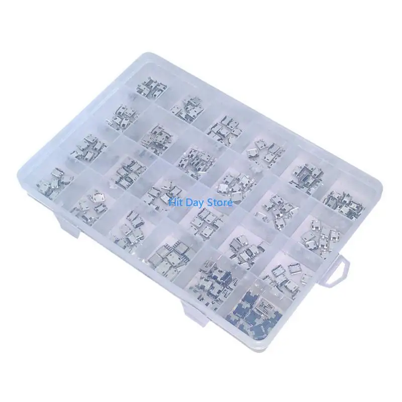 F92C Micro-USB Connector 24 Models Charging Port for Mobile Tablet GPS 240Pcs/Set Standard Micro Port Female Solder Plug Jac