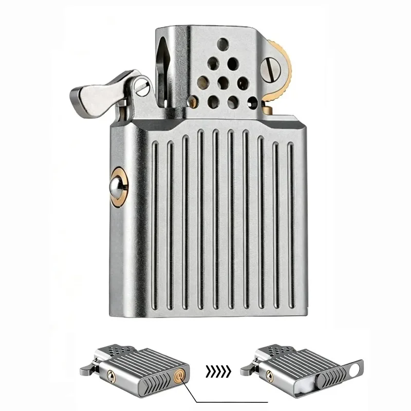 CNC Aluminum Alloy Lighter Insert for Regular Zp Zorro 902 902S 912 912S Wick Sealed Base Anti-Shift Vintage Durable EDC Men