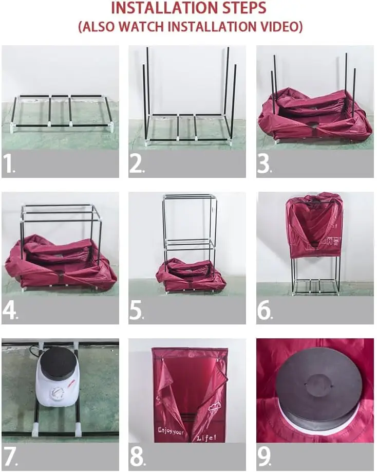 مجفف ملابس محمول 1000 واط، مجفف كهربائي صغير للشقة، RV، السفر (قابس الولايات المتحدة)