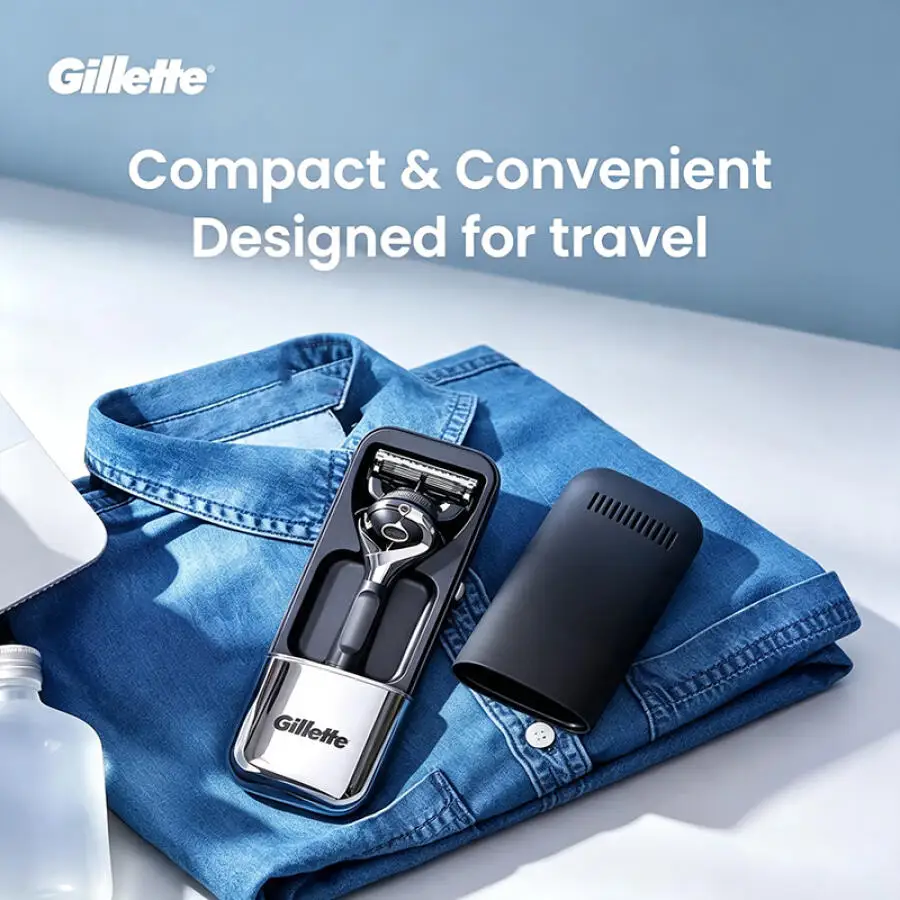 Gillette LXH Rasierer, magnetische Reisebox, Bodenablaufloch, staubdichte Box, bequem zu transportieren, geeignet für die tägliche Aufbewahrung, Reisegebrauch – Detail 4