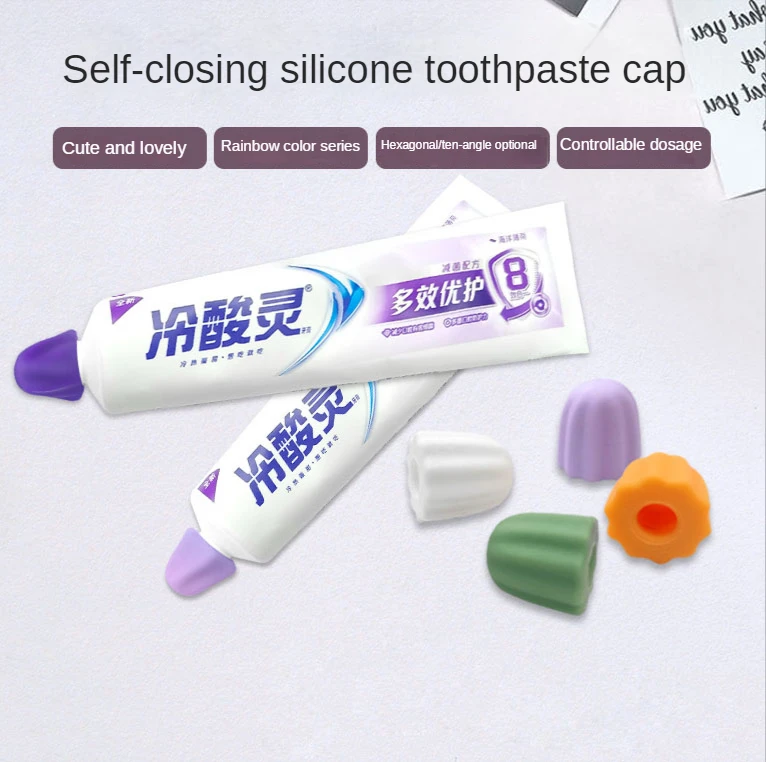 2pcs Squeeze Toothpaste Tool Dust Toothpaste Cap Kids Ziplock Creative Cleaning Silicone Toothpaste Cover Control Dosage