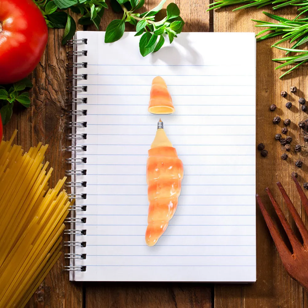 

10Pcs Bread Shaped Ballpoint Pen Realistic Baguette Croissant Design Smooth Black Novelty Pen for Classroom Desk Home