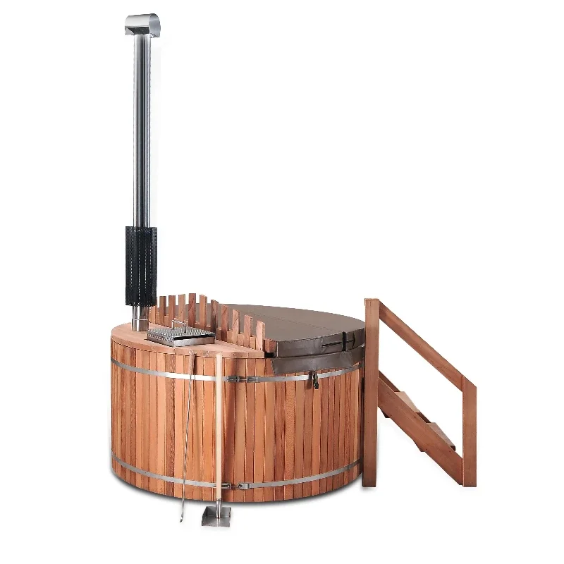 Cedar Barrel Hot Tub Traditional Design Outdoor Wood Burning Interior Wood Burning Spa Tub