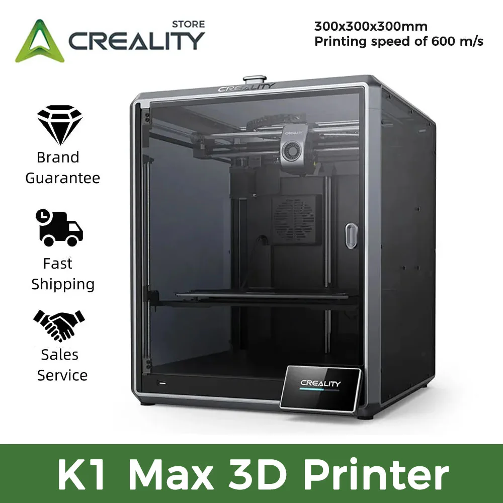 

Creality K1 Max 3D Printer with AI Camera LiDAR Dual 600MM/S Printing Speed Hands-free Auto Leveling Dual-gear Direct Extruder