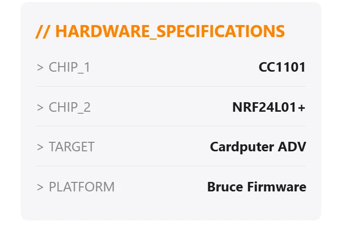 Cardputer ADV CC1101 & NRF24 Modul für M5Stack, Kompatibel mit Bruce, Dual 2,4GHz 868MHz Board, PINGEQUA Hydra RF – Detail 2