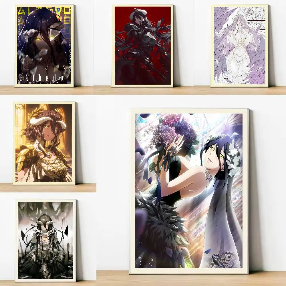 O-Overlord Albedo Anime Poster Posters Decorative Paintings Study Bedroom Bar Background Wall Murals Gifts