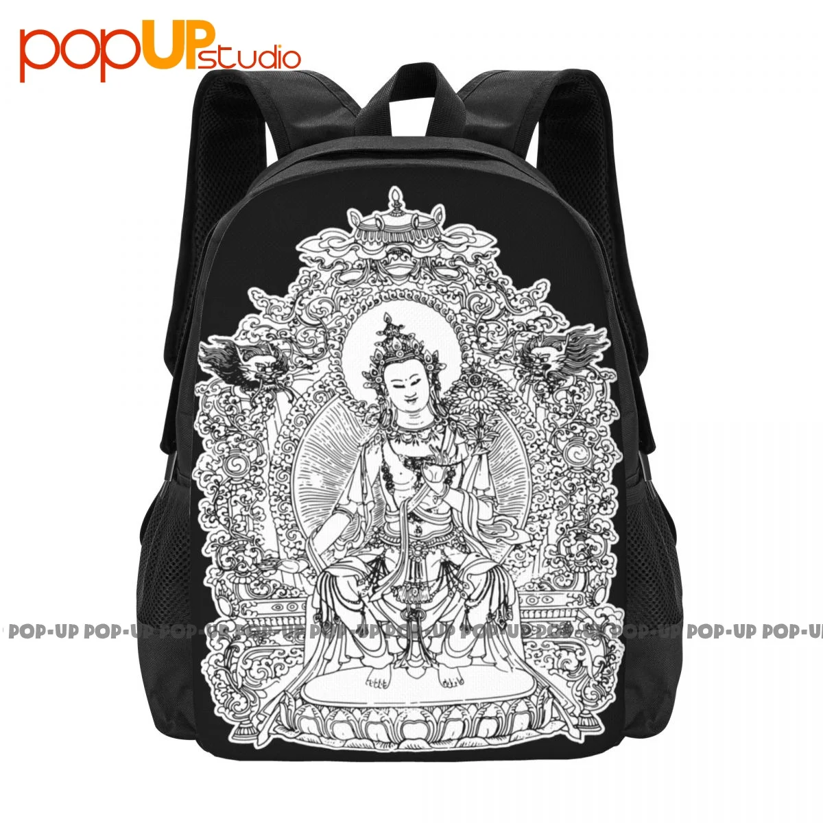 Buddha Buddhist Kung Fu Shaolin Monk Deity Backpack Large Capacity Cute Schoolbag Personalised School Sport Bag