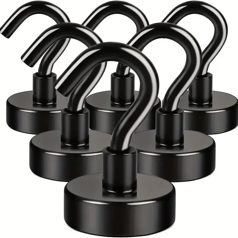 

6Pcs Strong Magnetic Punch-Free Wall Magnet Hook for Keys Coat Hanging Hanger Kitchen Fridge Bathroom Office Organizer Hanger