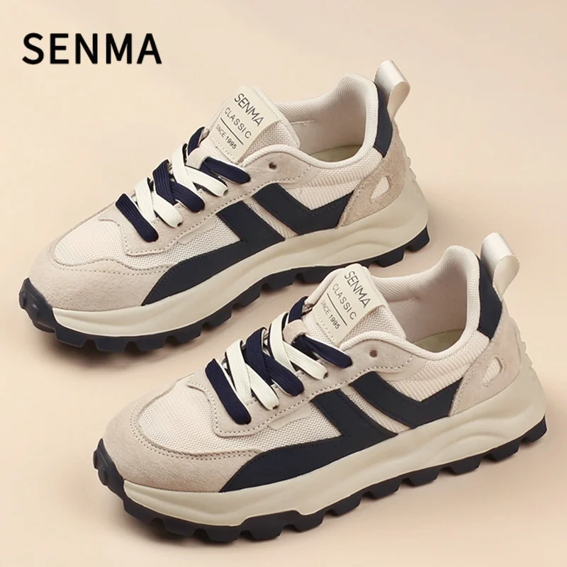 أحذية SENMA الرجالية نعل ناعم أحذية رياضية وترفيهية للزوجين سميكة القاع متعددة الاستخدامات أحذية رياضية كاجوال للنساء والرجال أحذية التنس/الجري