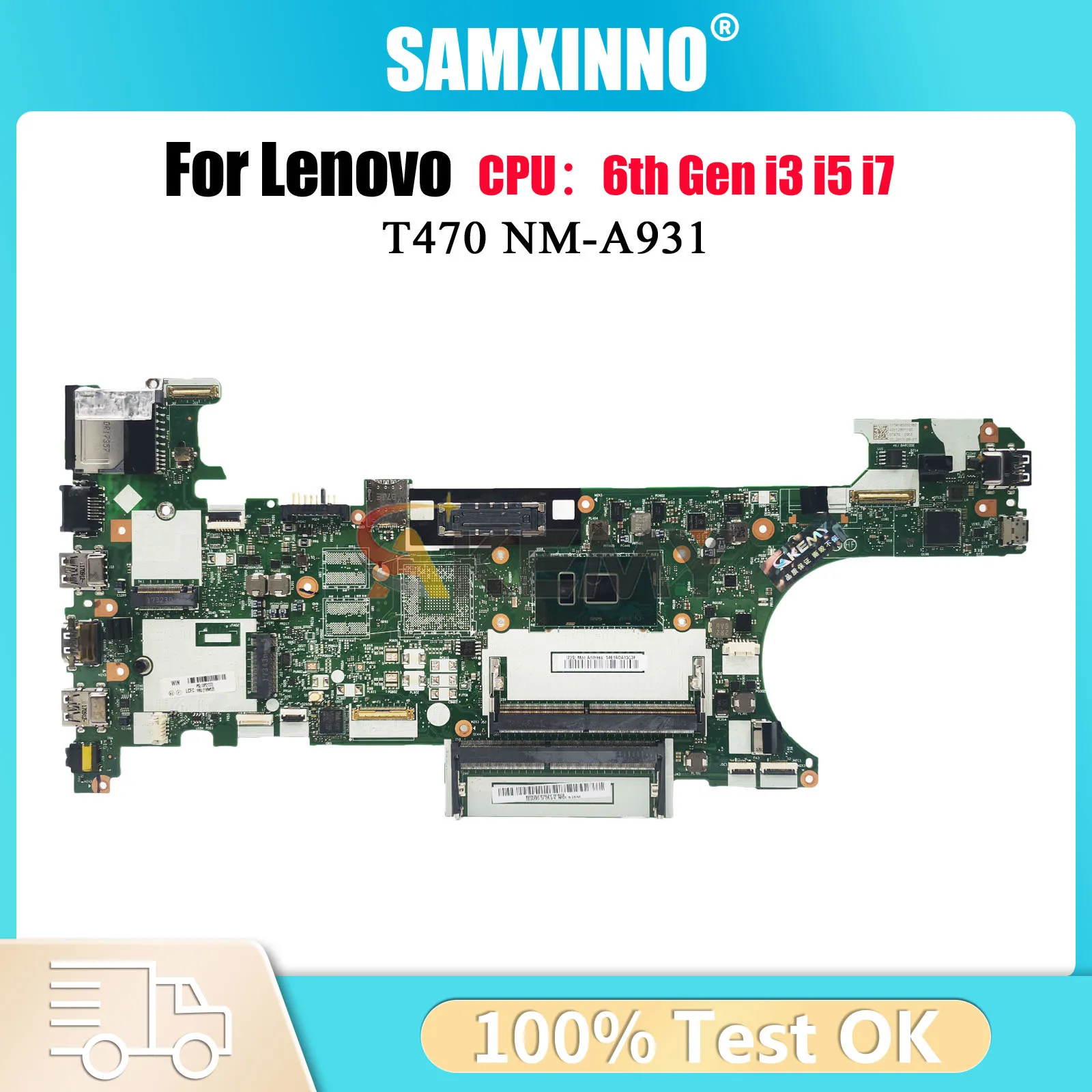 

Материнская плата для ноутбука Lenovo T470 NM-A931 с i5 i7 6-го 7-го поколения UMA, 100% полностью протестирована