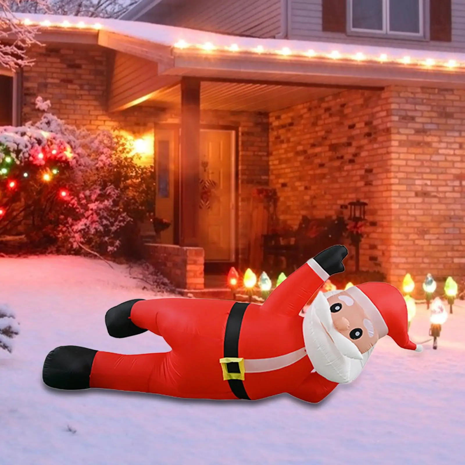 

Inflatable Santa Claus Christmas Yard Decoration LED Illuminated Outdoor Weatherproof Model for Holiday Lawn Garden Decor