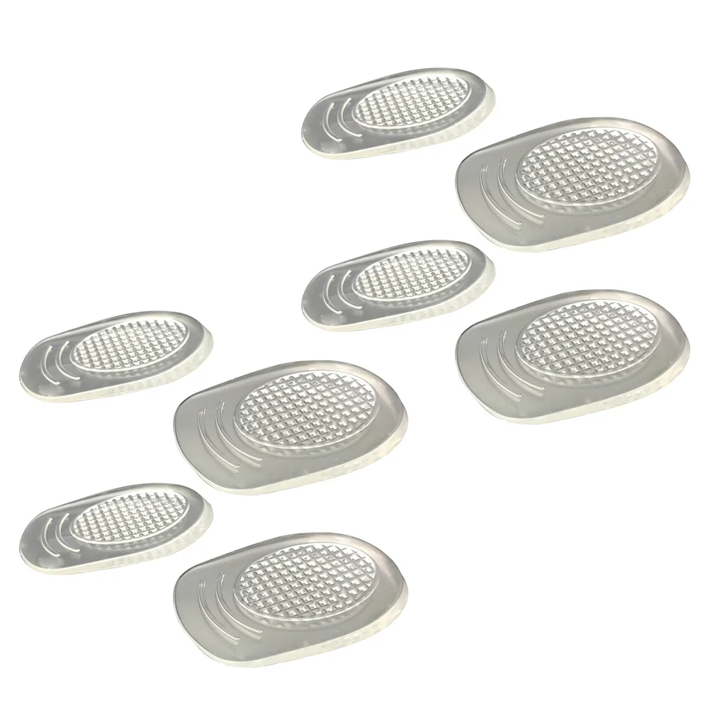 

4pcs Silicone Heel Pads Premium Comfort Half Insoles Shock Absorbing Shoe Inserts 40-46 Size For Daily Travel Use Heel Cushion