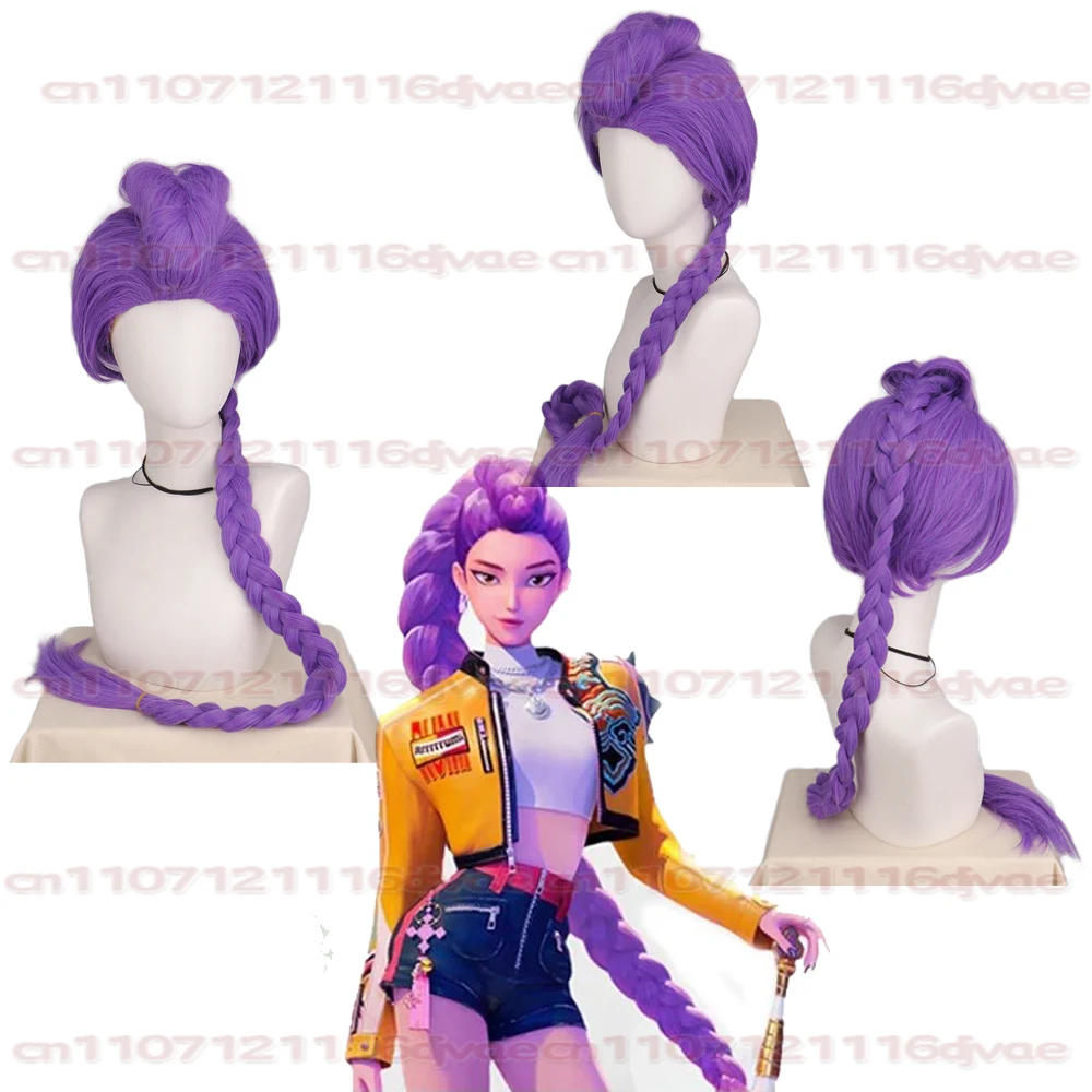 Perruque de Cosplay du film k-pop Hunters Rumi pour enfants, perruques de fête d'halloween en Fiber synthétique résistante à la chaleur, accessoire, 2025