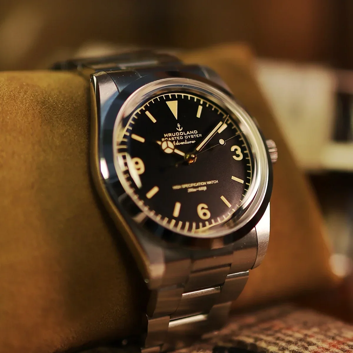 2025 novo hruodland retro luxo casual masculino relógio mecânico automático 36mm nh38 vidro safira aço inoxidável relógio de mergulho presente