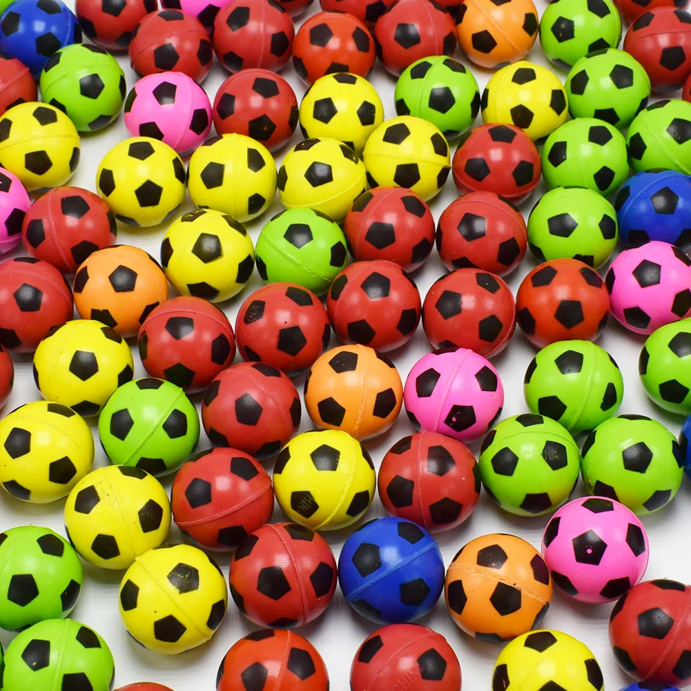 6 Pcs 30mm Color Elastic Small Soccer Modeling Bouncy Ball Simulation Soccer Bouncy Ball Outdoor Parent-child Sports Toys