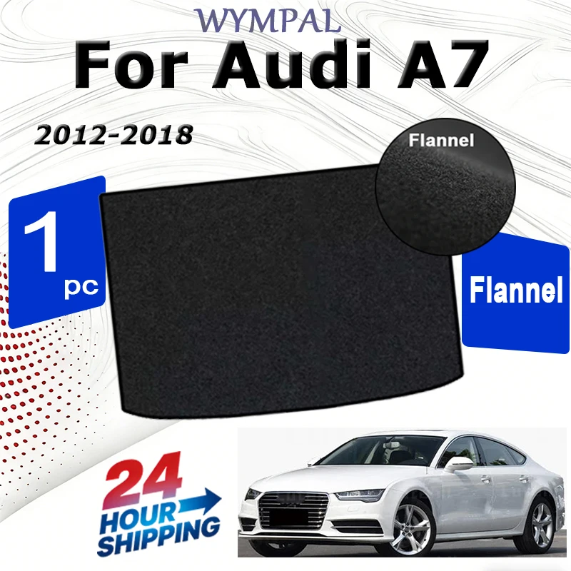 

Фланелевые коврики в багажник для Audi A7 2012-2018, черный грузовой коврик-вкладыш в багажник автомобиля