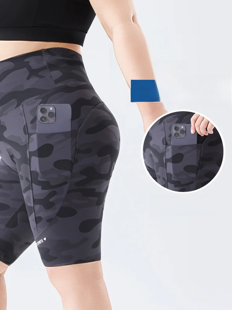 سراويل يوجا عالية الخصر للسيدات مقاس كبير مطبوع عليها جلد السفن بطول خمسة أرباع رفيعة وقابلة للتمدد ومريحة للتحكم في البطن...