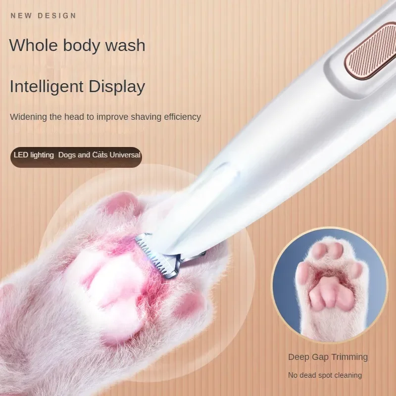 Dog Paw Trimmer with  Light Fully Waterproof Pet Hair Trimmer with  Display Dog Clippers  Grooming 18mm Widen Blade