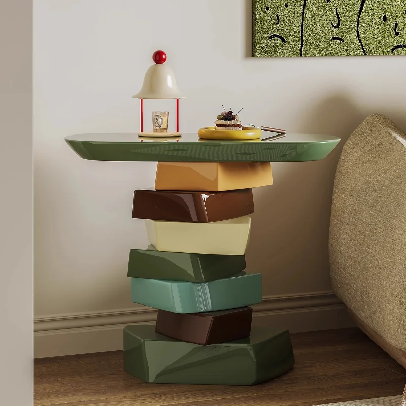 Creative Colorful Side Table Living Room Sofa Corner Table Bedside Table Modern Simple Light Luxury Art Design Furniture