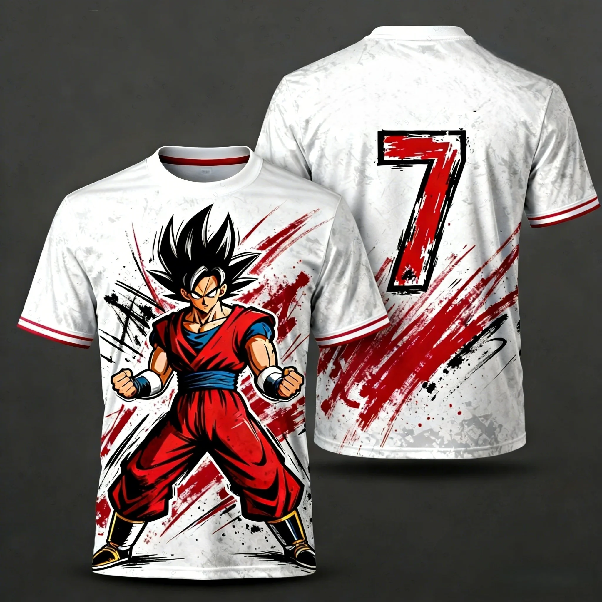 Summer 2026 Dragon Ball Sun Wu Kong "Wu Dao 7" Sports Theme 3D Printed Breathable Quick Dry T-shirt Adult Parent-child Top