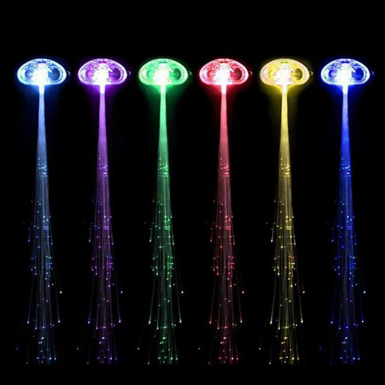 LED Brilhante Braid Hair Neon Glow no Escuro, Luzes de Natal, Decoração de Halloween, Favor Do Partido, 5 Pcs, 12 Pcs