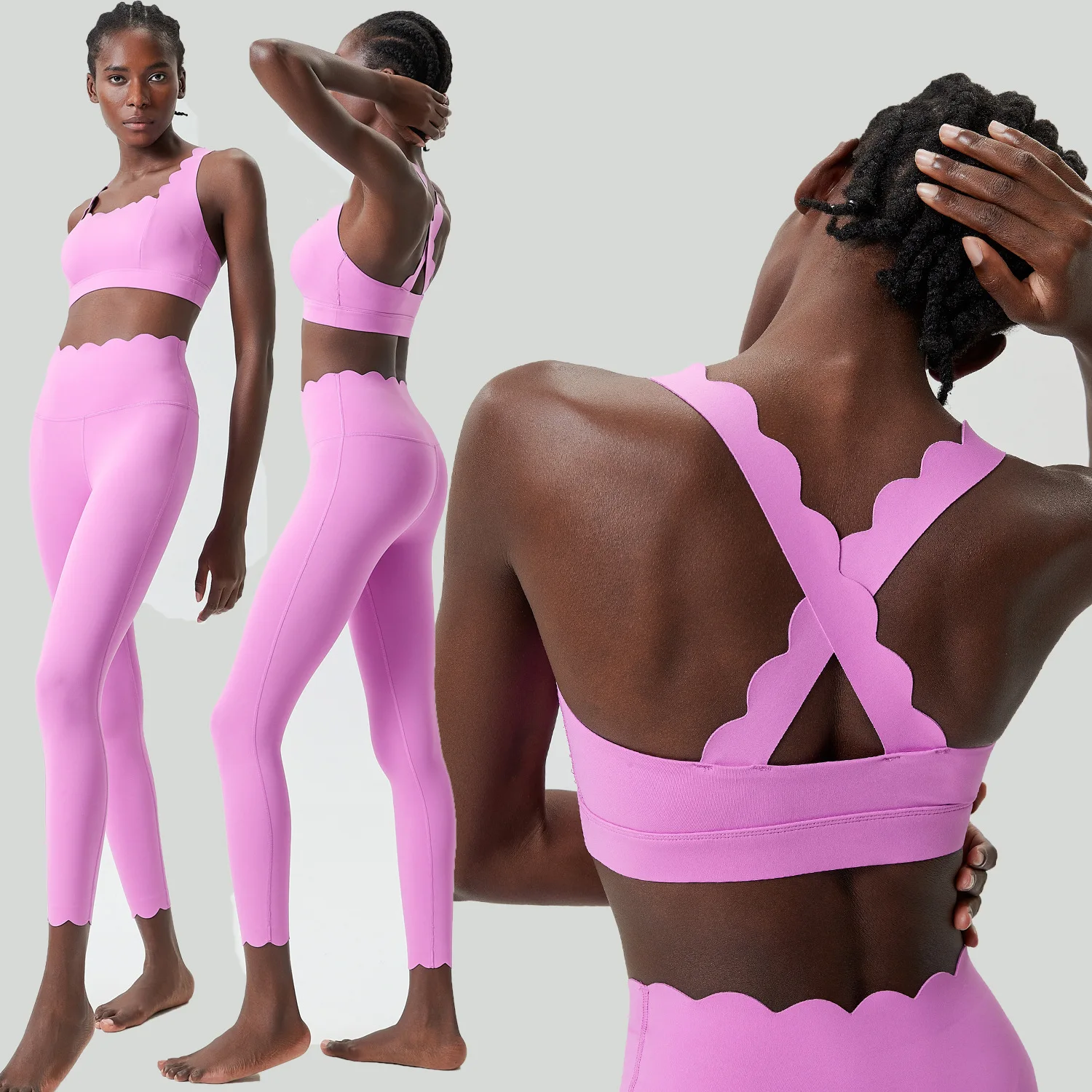 Seamless Liquid Rubber Sports Bra Yoga Set Women Plus Size Tight Fitness Workout 2 Piece Quick Dry Sportswear