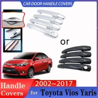 Para Toyota Vios Yaris XP40 XP90 XP150 Belta 2002 ~ 2017 manijas de fibra de carbono de imitación o manijas de puerta cromadas accesorios de coche